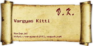 Vargyas Kitti névjegykártya